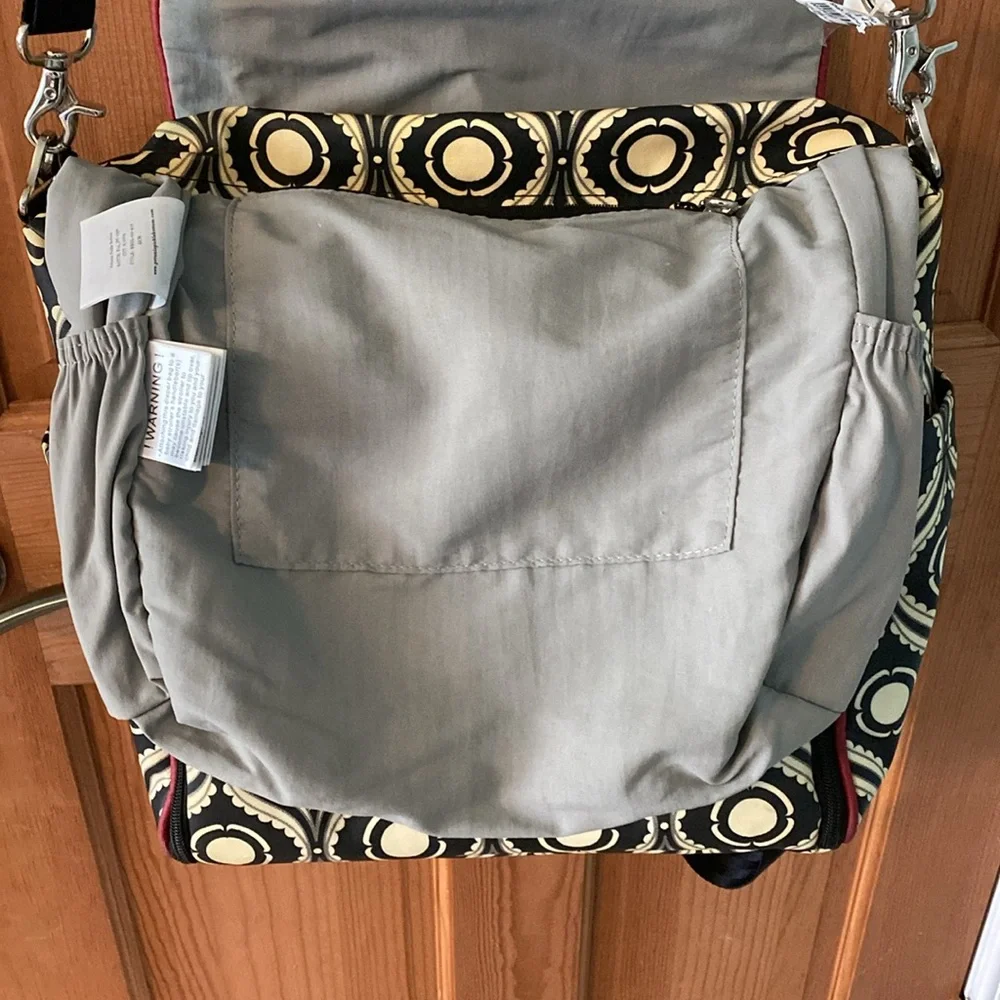 Petunia Pickle Bottom Black/Off White Geometric Backpack computer or diaper bag